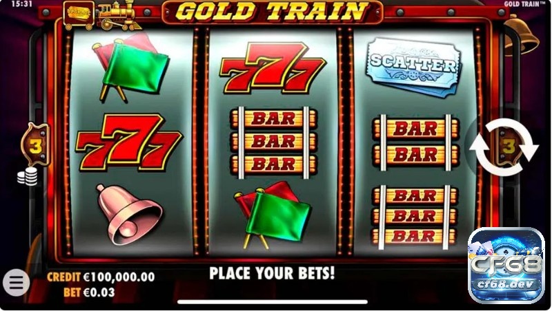 Giao diện chính của Gold Train slot đơn giản