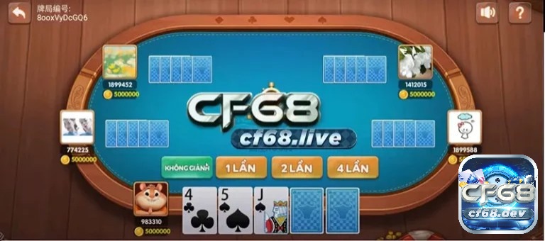 Poker Bull là game bài rất được yêu thích trên CF68 cổng game bài