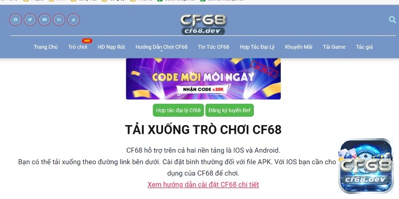 CF68.DEV là Website trực tuyến của thương hiệu CF68